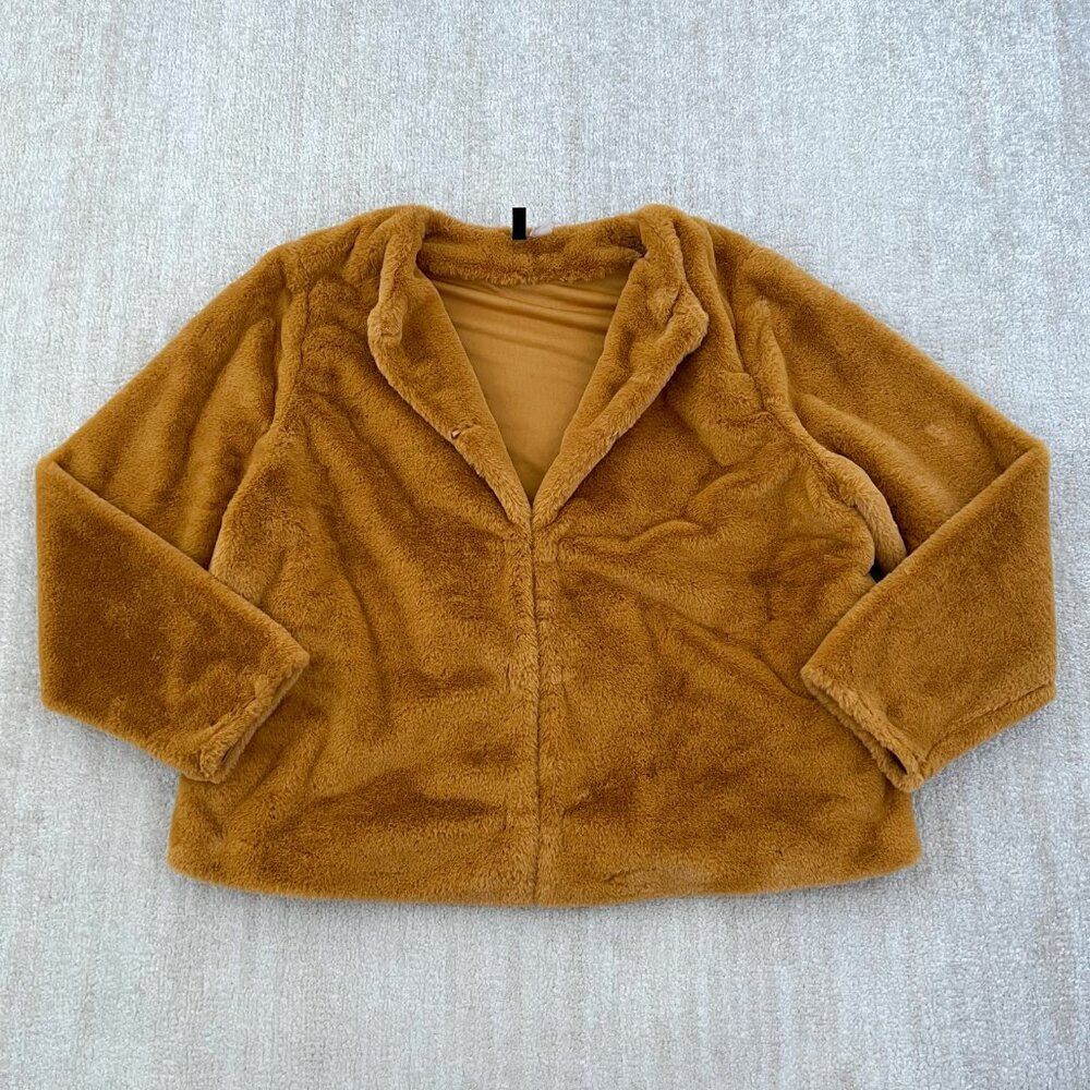 H&M Divided Cardigan Faux Fur Coat Jacket L